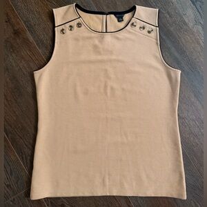 Ann Taylor Tan Tank Top with Button Accents